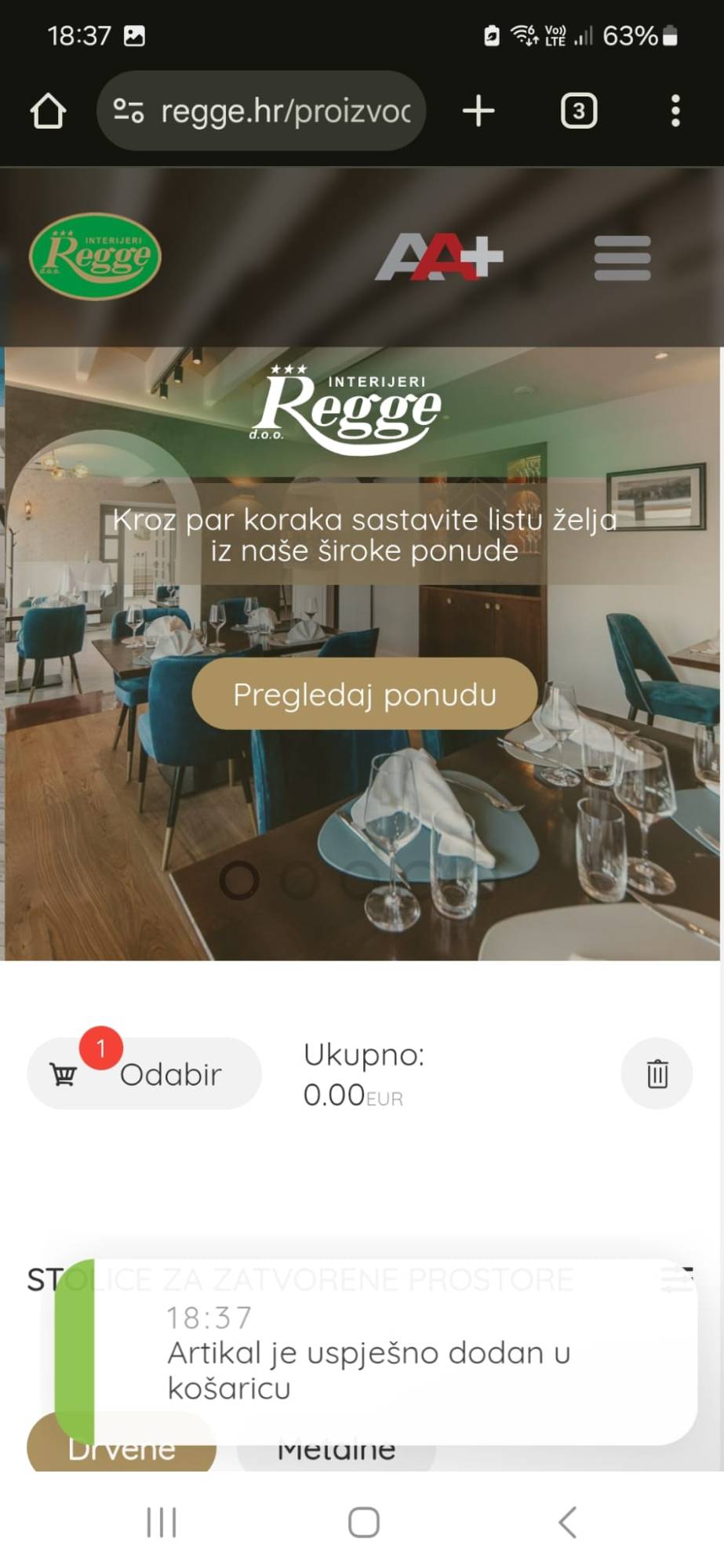 Checkout flow umjesto upita